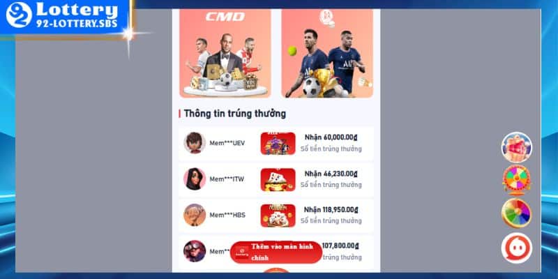 Lượng người truy cập của sảnh thể thao 92lottery